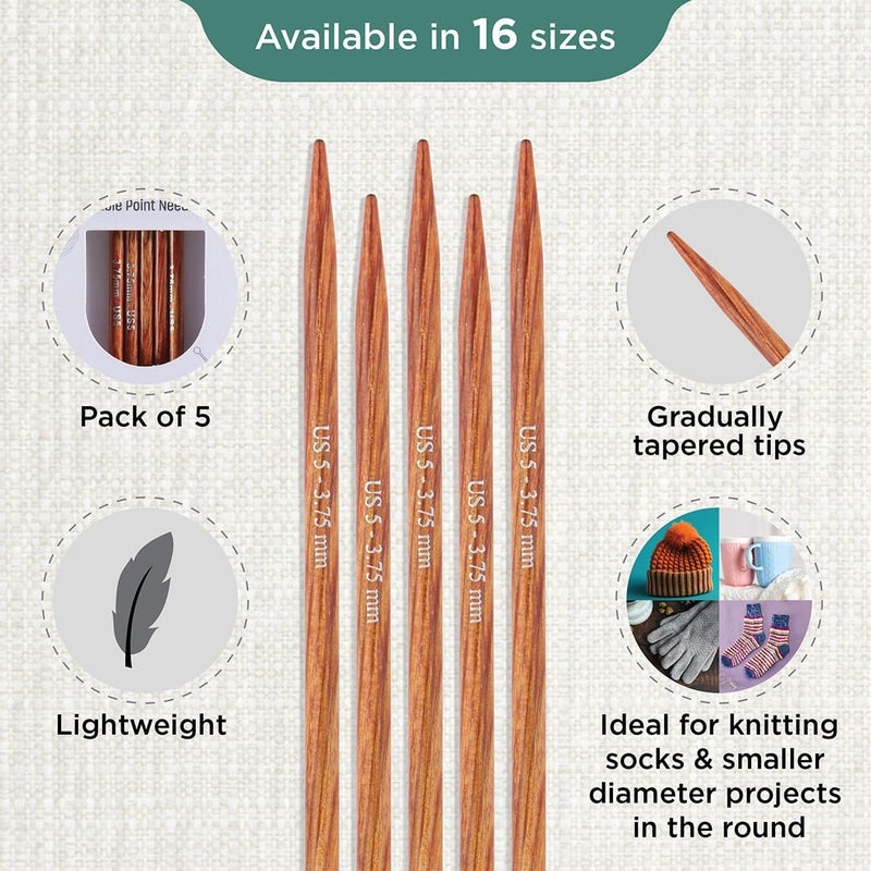 KnitPro Dreamz Double Pointed Needles 5" (12.5cm) | US Size 5 (3.75mm) - Image 3